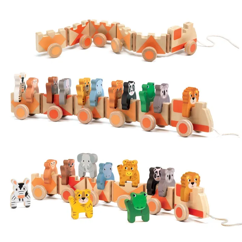 Wooden Train - Jungle Animals