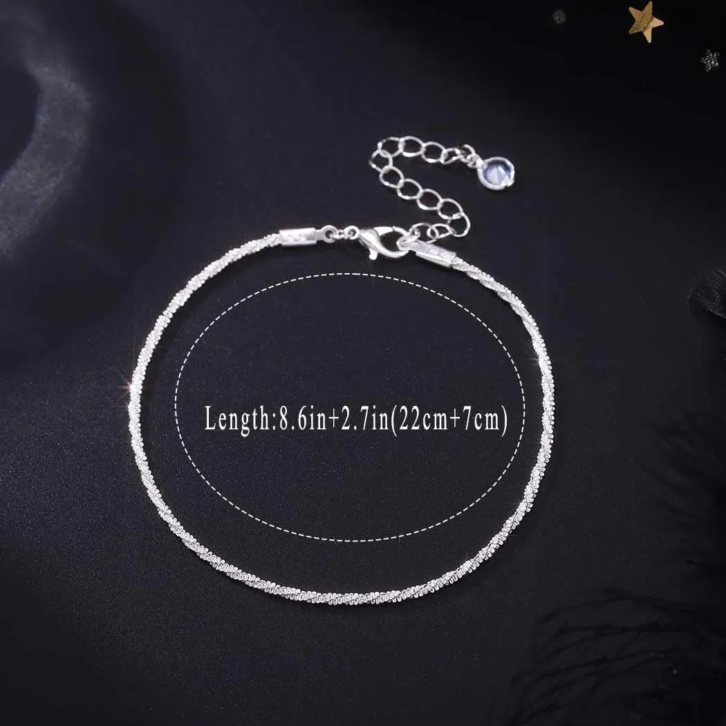 Yalice 14K Gold Ankle Bracelets for Women Layered Anklets 925 Sterling Silver Anklet Set Shiny Waterproof Ankle Chain Cross Beach Foot Jewelry Gifts