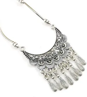 YAZILIND Vintage Ethnic Tibetan Silver Necklace Bohemian Style Party Jewelry Women Sweater Accessory