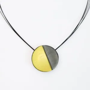 Yellow and Grey Two Tone Magnetic Pendant
