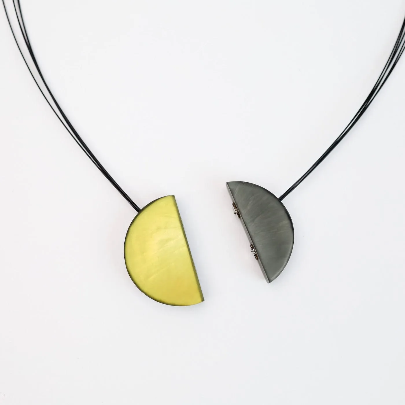 Yellow and Grey Two Tone Magnetic Pendant