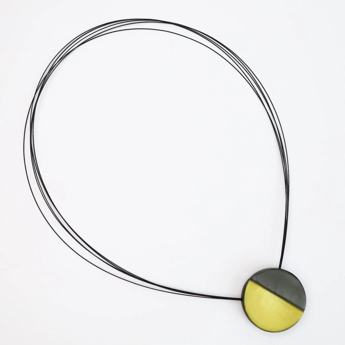 Yellow and Grey Two Tone Magnetic Pendant