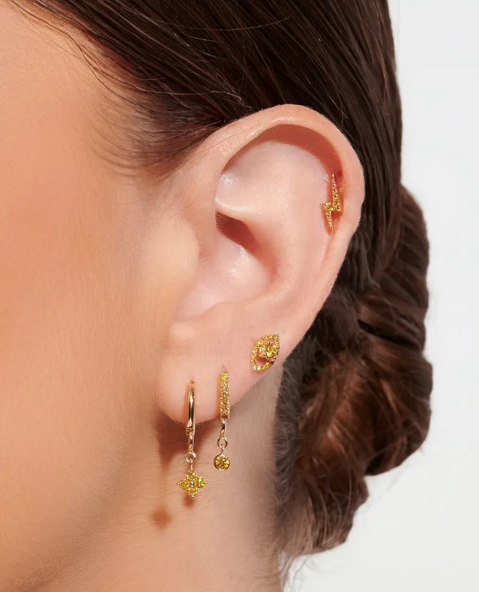 Yellow Diamond Solitaire Studs