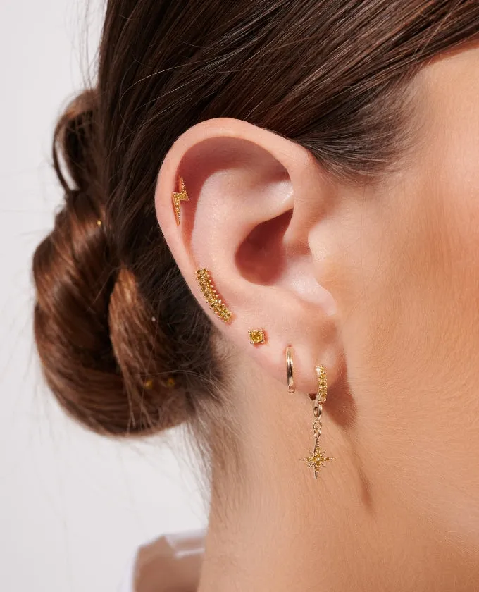 Yellow Diamond Solitaire Studs