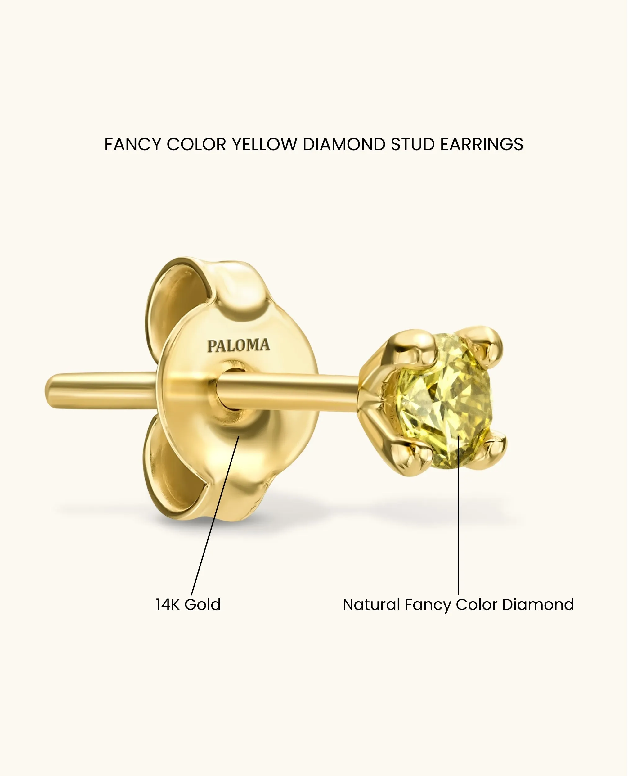 Yellow Diamond Solitaire Studs