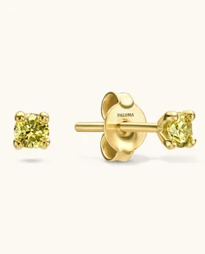 Yellow Diamond Solitaire Studs