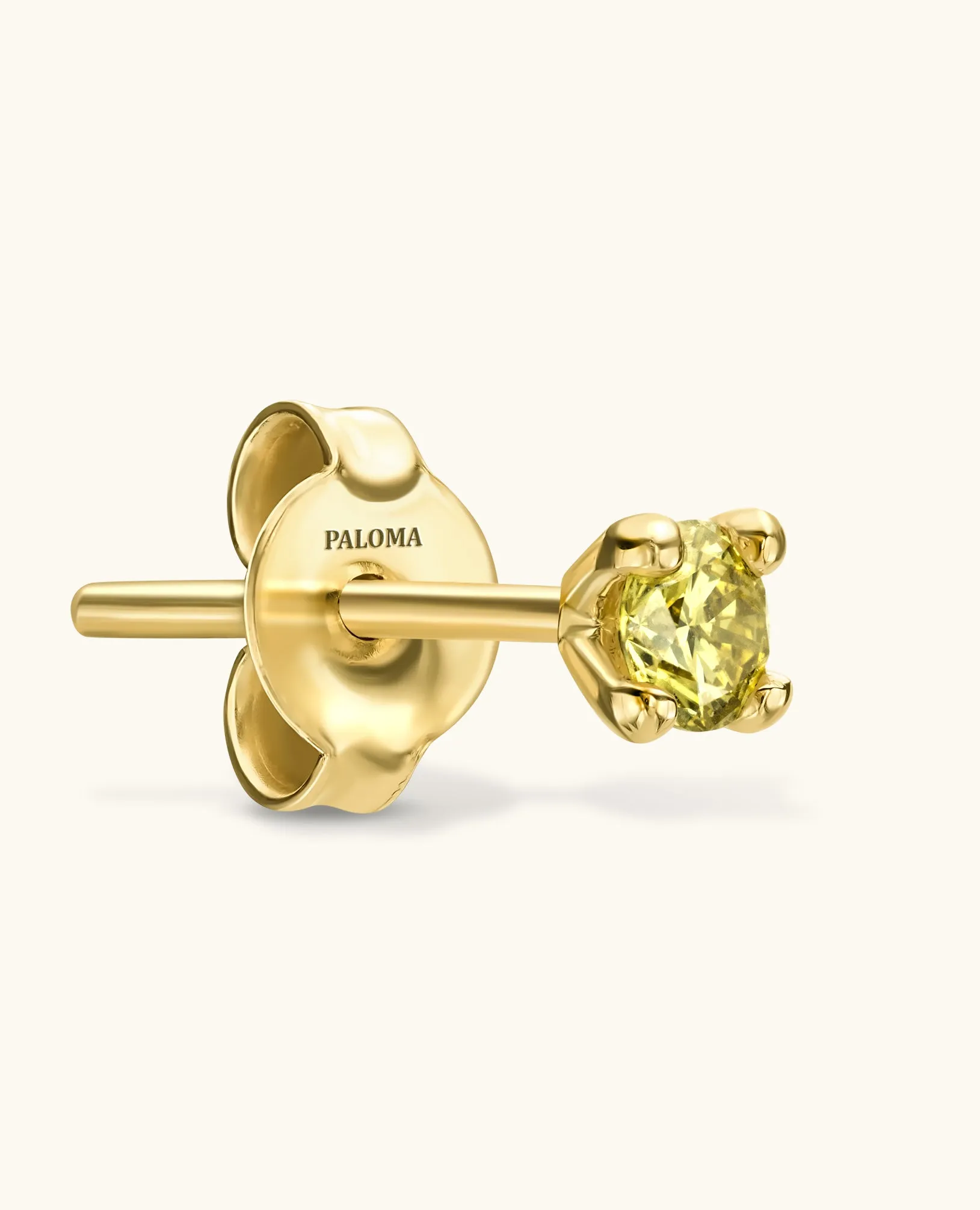 Yellow Diamond Solitaire Studs
