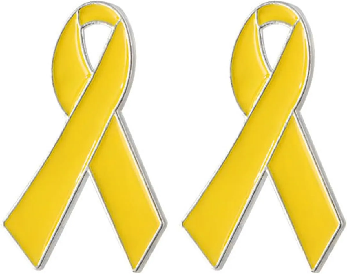 Yellow Ribbon Awareness Brooch Pin  Bring Them Home, Suicide Prevention, Missing Children, Liver Disease Awareness
