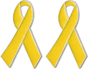 Yellow Ribbon Awareness Brooch Pin  Bring Them Home, Suicide Prevention, Missing Children, Liver Disease Awareness