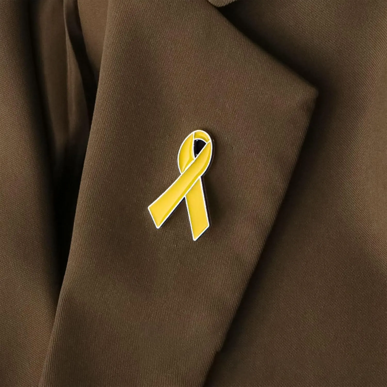 Yellow Ribbon Awareness Brooch Pin  Bring Them Home, Suicide Prevention, Missing Children, Liver Disease Awareness