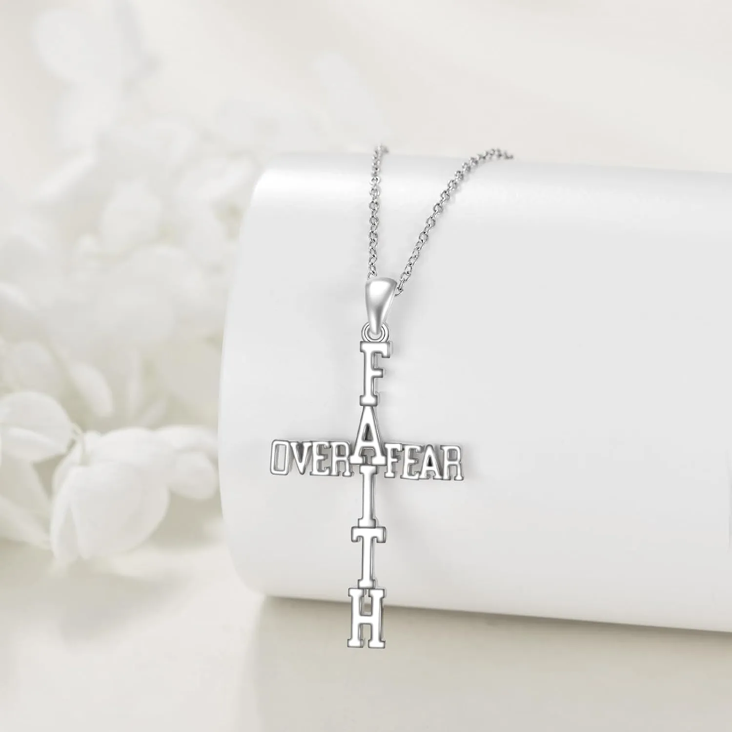 YFN Cross Necklace for Women Sterling Silver Religious Pendant Necklace Christian Jewelry for Women Catholic Gifts for Mom Wife