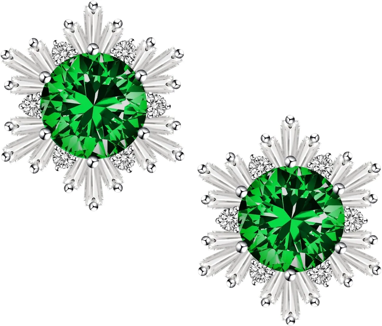 Zircon stud earrings for women - 925 Silver earrings safe for sensitive skin earrings