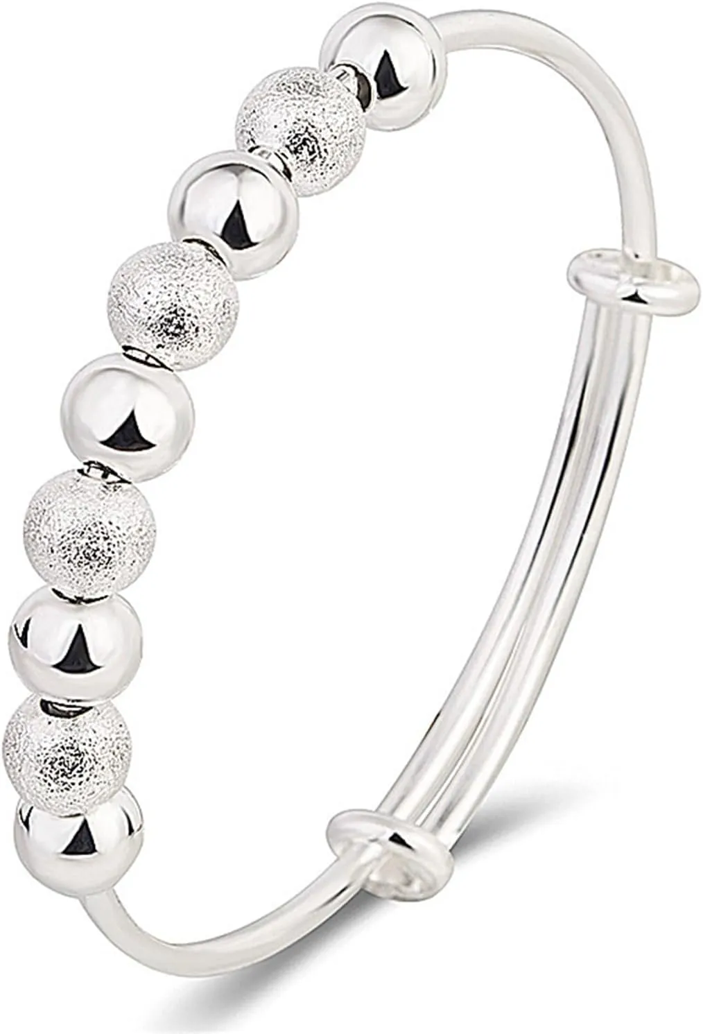 ZKXYFFS Sterling Silver Bracelets for Women 925 Sterling Silver Beads Bangle Bracelet Transfer Lucky Cuff Bracelet Adjustable Fashion Women Jewelry Friendship Gift