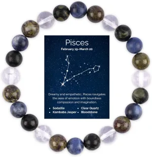 Zodiac Crystal Bracelet for Women Men - Crystals & Healing Stone Stretch Bracelet - Handmade Beaded Bracelets - Spiritual Jewelry - Protection Bracelet - Astrology Zodiac Signs -Zodiac Birthday Gifts